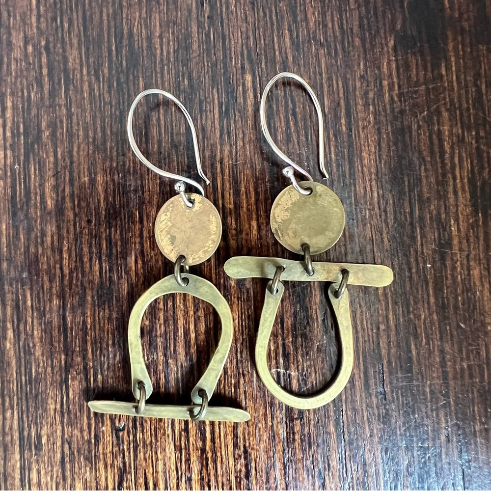 Brass passageways earrings Tangleweeds